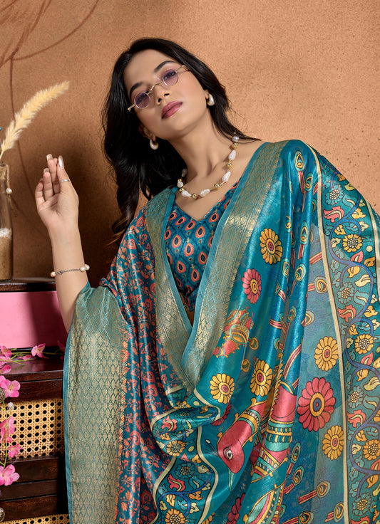 Elegant Soft Silk Saree With Traditional Peacock Pallu For Women