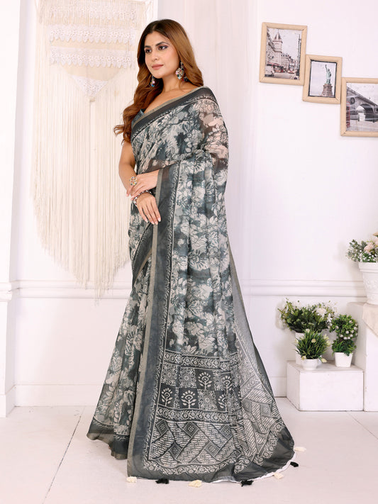 Elegant White Chanderi Saree For Women