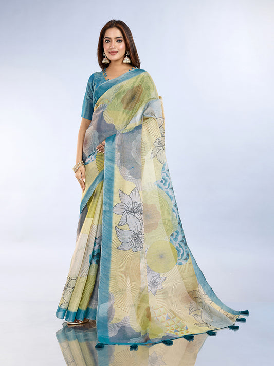 Floral & Abstract Erode Anmol Silk Saree For Women
