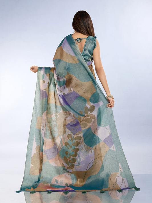 Abstract Print Erode Anmol Silk Saree For Women