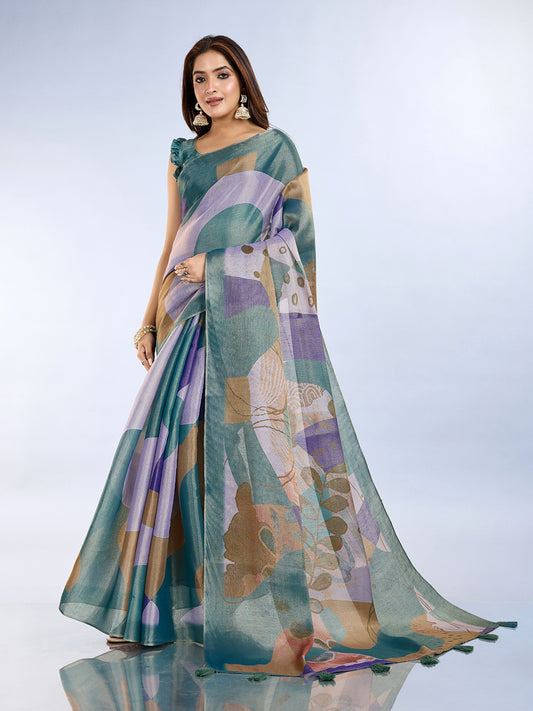 Abstract Print Erode Anmol Silk Saree For Women
